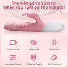Rechargeable Triple Actions Soft Silicone Telescopic Rabbit Vibrator Sex Thrusting