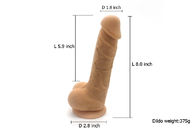 Medical Grade 8.27 Inch Artificial Penic Dildo Silicone Rubber Penis