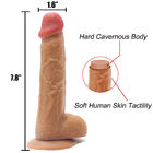 20cm Lifelike Penis Extension Dildo Sex Toy Brown With Pink Head