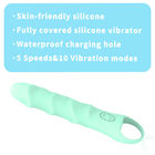 Full Silicone Sex Toy Waterproof IPX7 Womens Vibrator Light Green