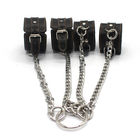 Black 3.3 Inch Leather Bondage Handcuffs For The Bedroom Enhance Sex Pleasure