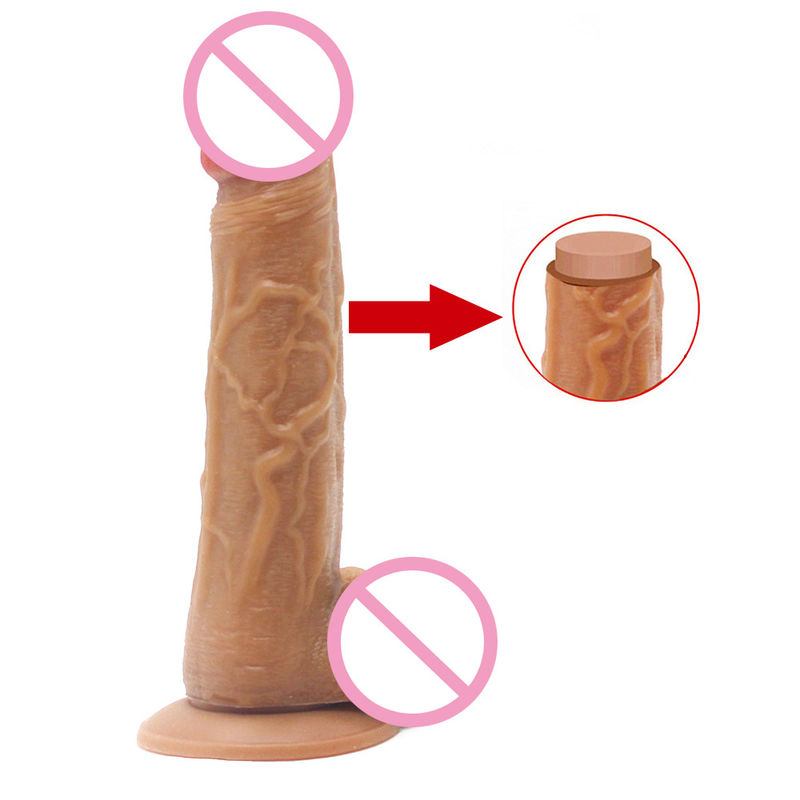 Elastic Artificial Silicone Suction Cup Dilldo For Girl Masturbation